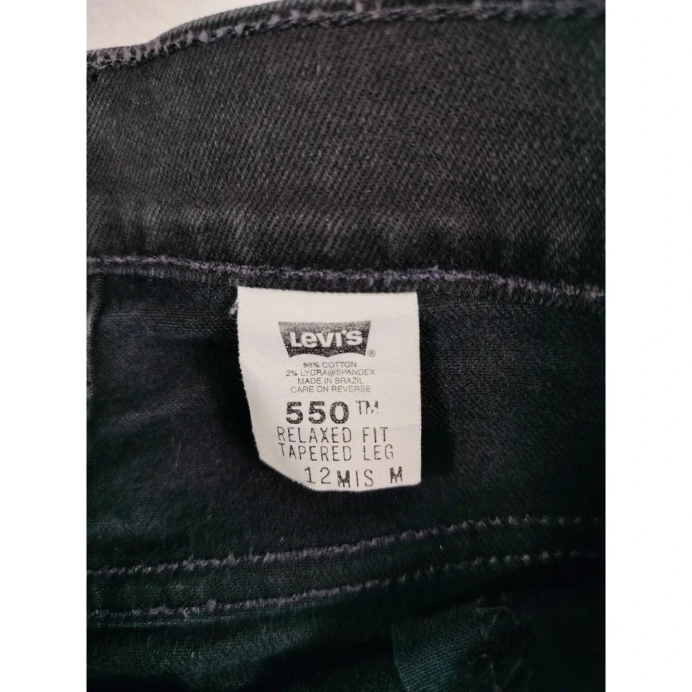 Vintage Levis 550 Relaxed Tapered Jeans Womens‎ 12 Black High Rise Denim Y2K